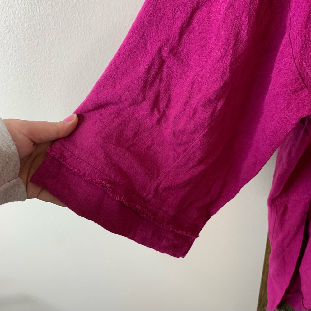 Umgee Women's Fringe Edge Magenta Top Size L - Picture 4 of 7